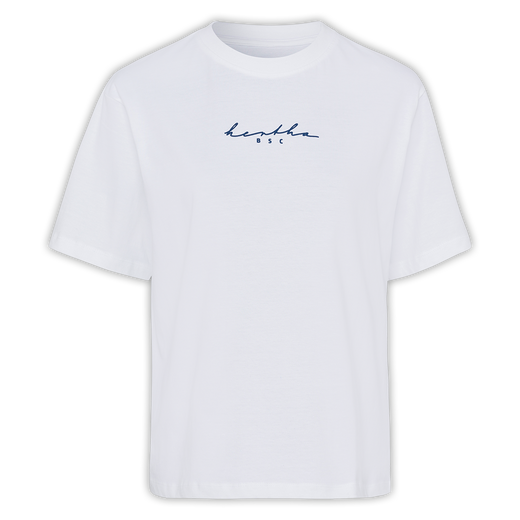 T-Shirt Schriftzug loose fit Damen weiß