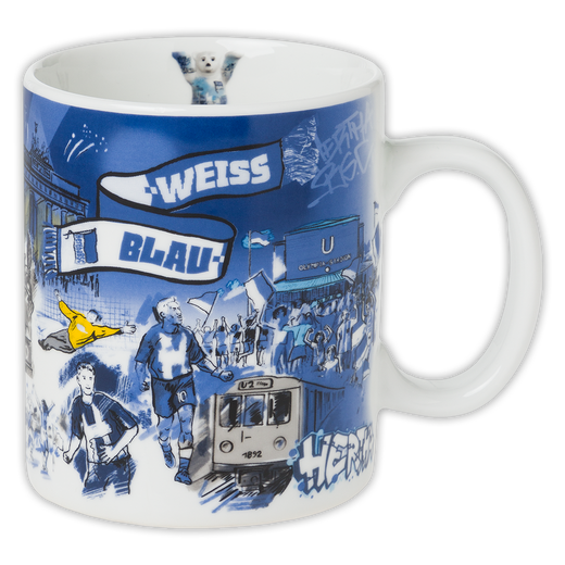 Tasse Buddy Bär Blau-Weiß