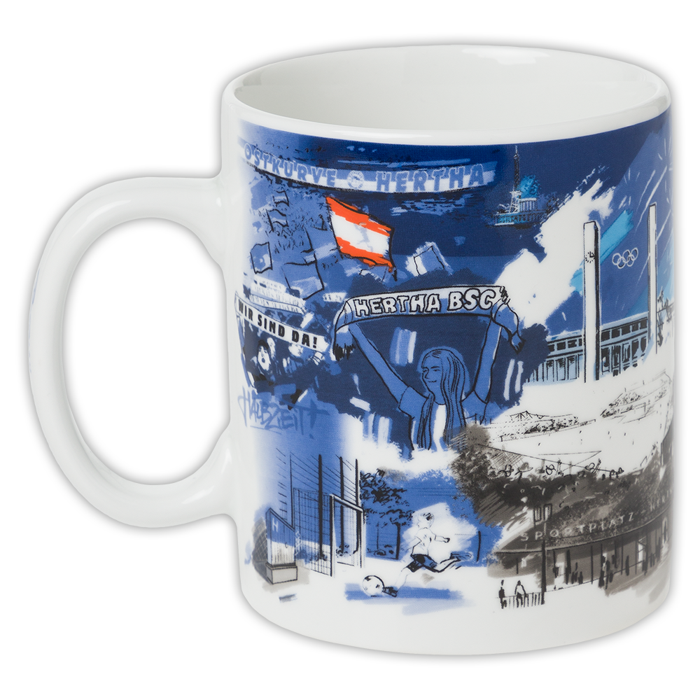 Tasse Buddy Bär Blau-Weiß