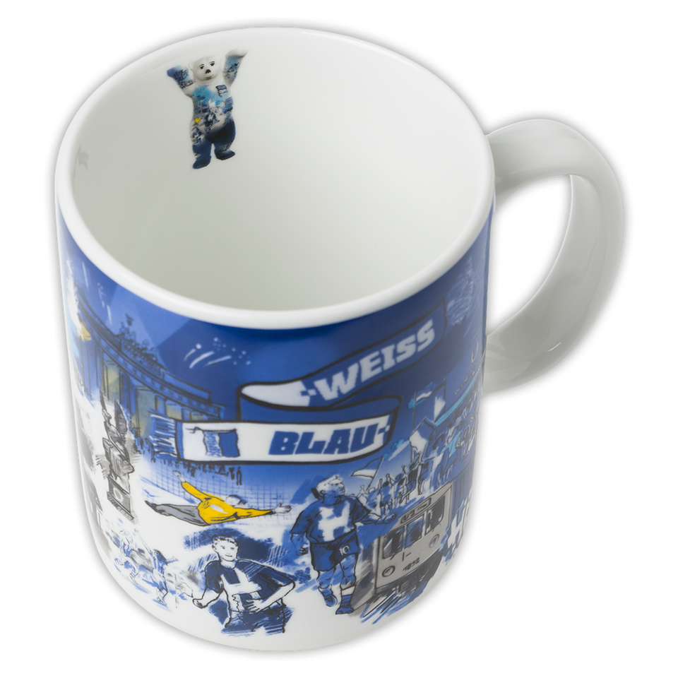 Tasse Buddy Bär Blau-Weiß