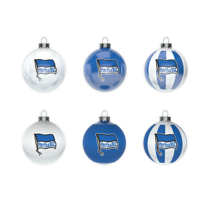 Hertha Weihnachtskugeln Fahne 12er-Set
