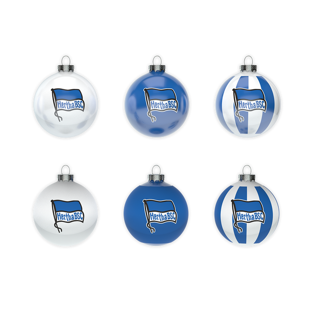 Hertha Weihnachtskugeln Fahne 12er-Set