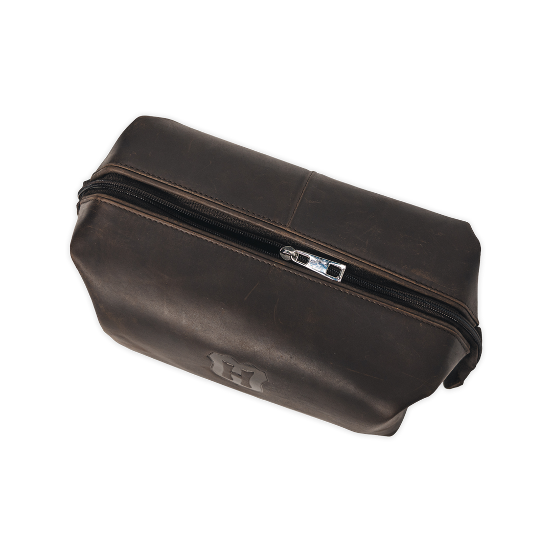 Hertha Kulturtasche H-Logo Leder Draufsicht