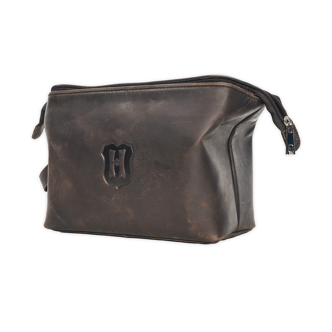 Hertha Kulturtasche H-Logo Leder Seitenansicht