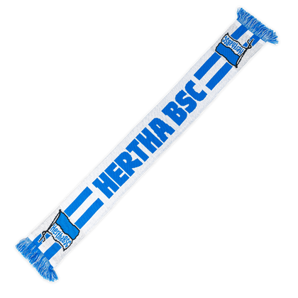 Hertha Schal Streifen weiß Frontansicht