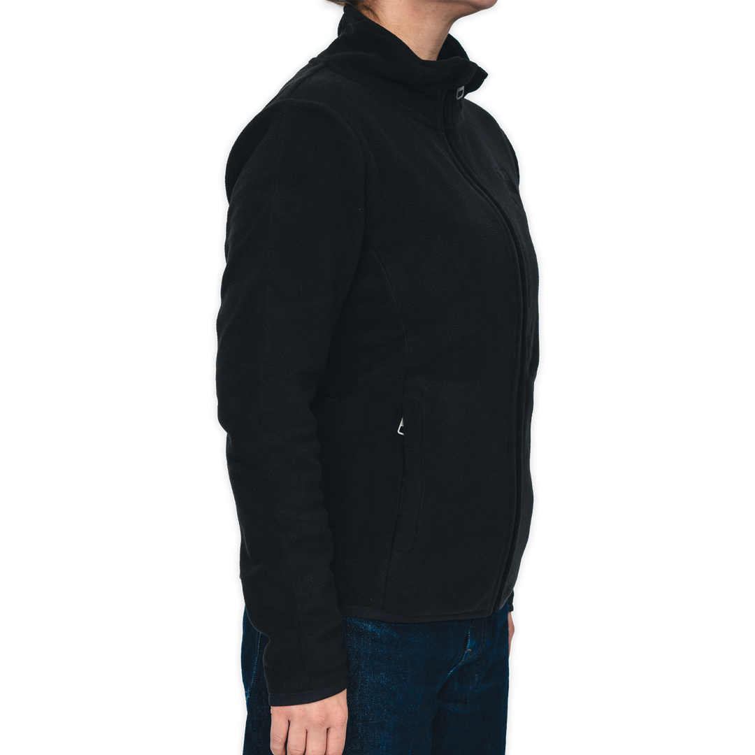 Fleecejacke Logo Schwarz Damen Seitenansicht