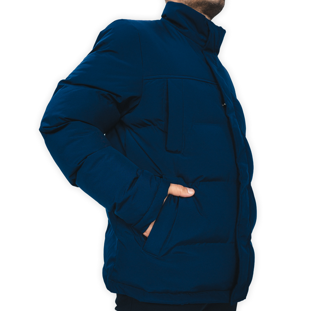 Hertha Jacke Navy seitlich Tasche unten