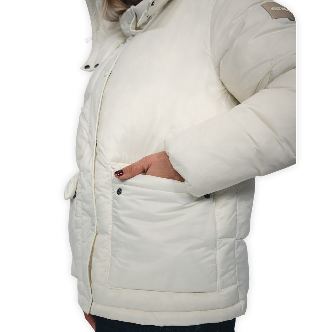 Hertha Jacke Damen Creme Jackentasche