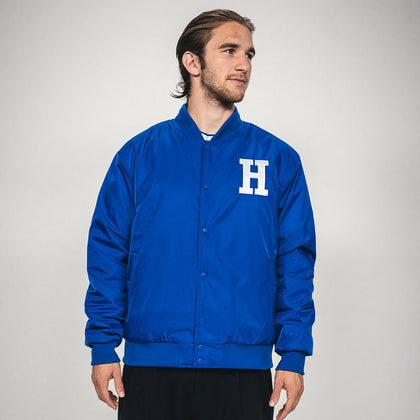 Hertha Jacke College Blau Vorderansicht geschlossen