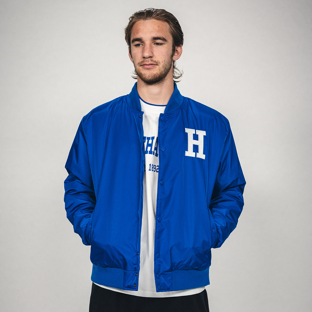 Hertha Jacke College Blau Vorderansicht offen
