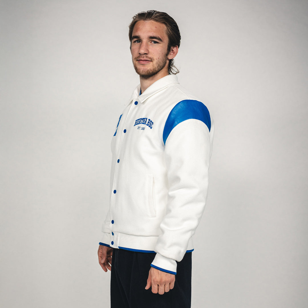 Hertha College Jacke Weiß Seitenansicht