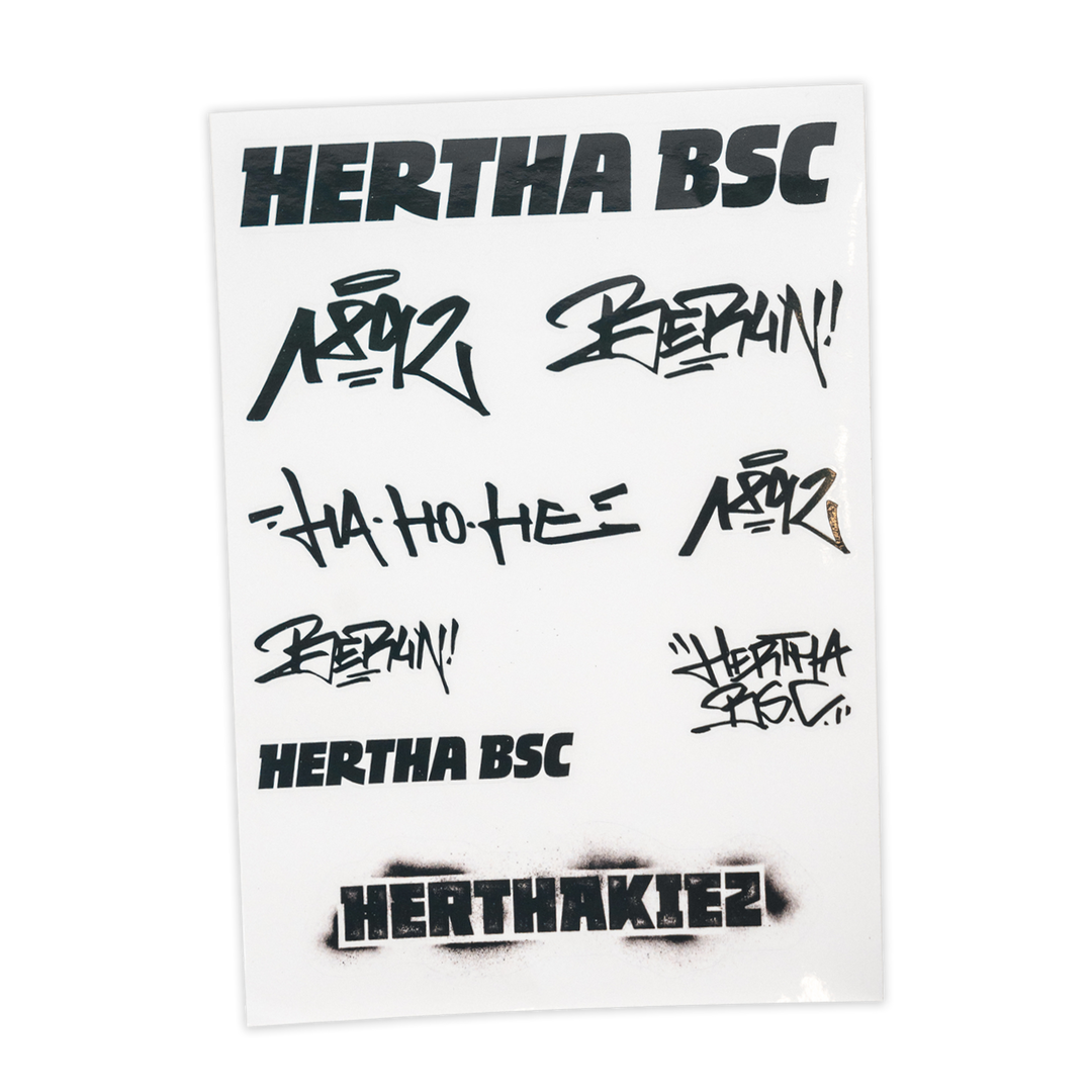 Hertha Stickerkarte schwarz