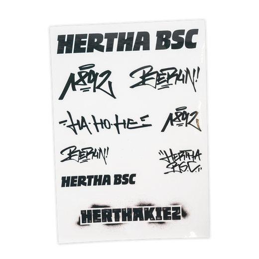 Hertha Stickerkarte schwarz