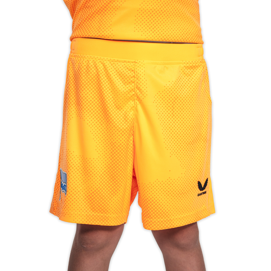 Hertha Torwartshorts Kids 26/27 orange Vorderansicht