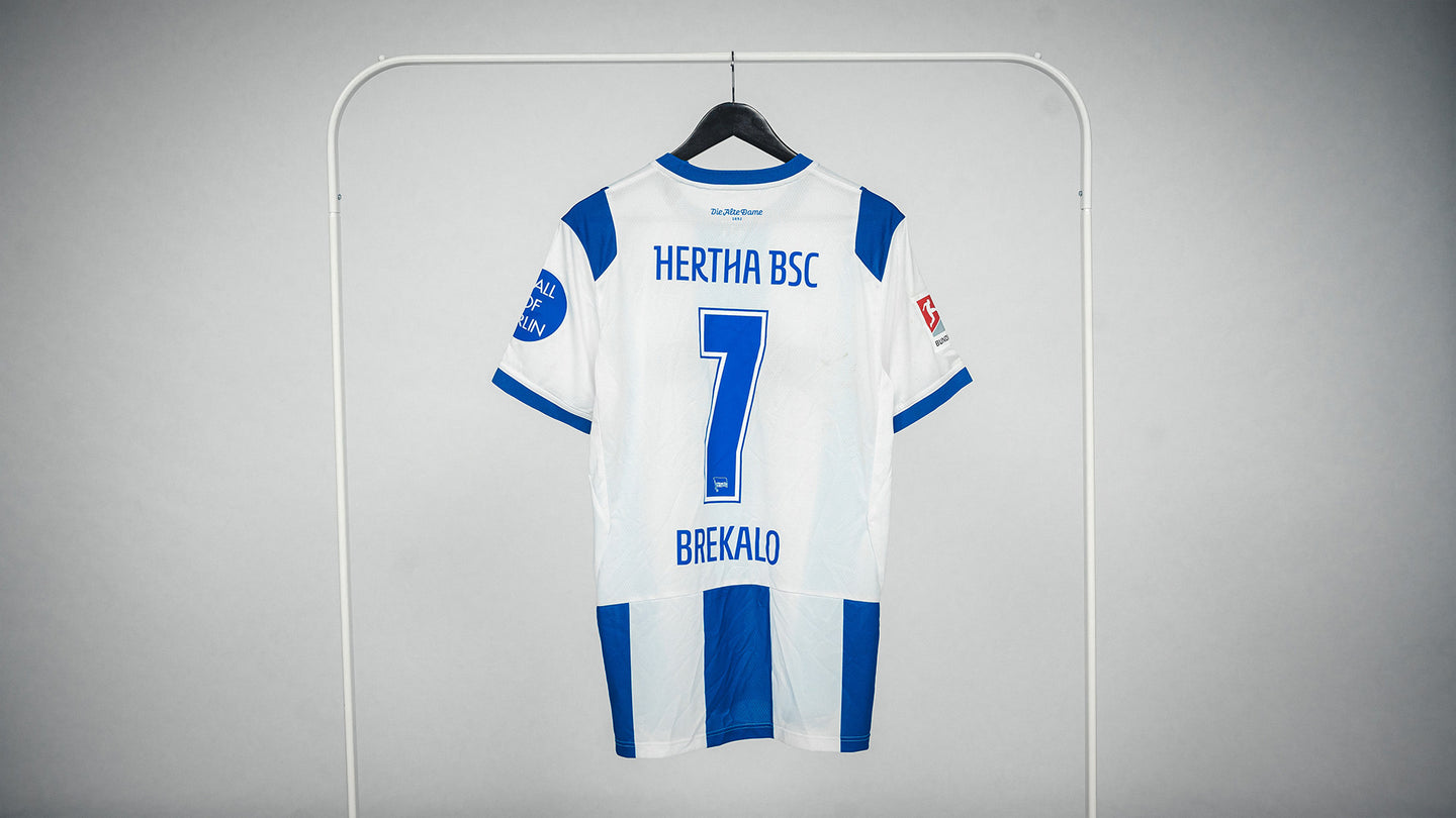 Hertha Matchworn Heimtrikot Brekalo 7 #VFLBSC Rückansicht
