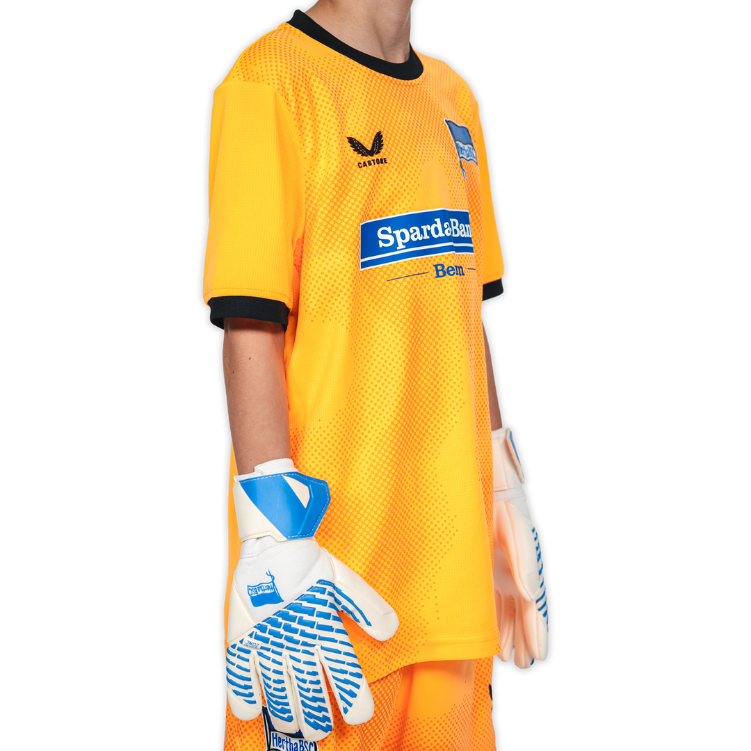 Hertha Torwarttrikot Kids 26/27 orange kurzarm Schrägansicht rechts