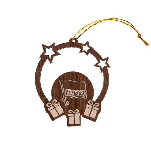 Hertha Baumschmuck Holz Logo rund