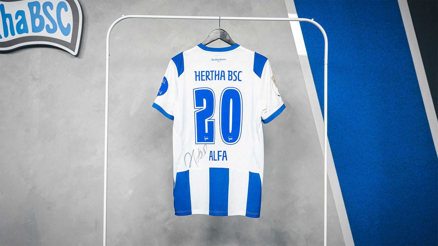Hertha Match vorbereitetes Trikot Alfa DFB Pokal #FCSBSC Rückansicht
