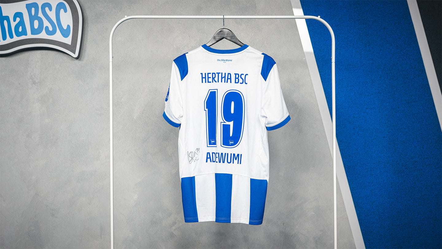 Hertha Match vorbereitetes Trikot Adewumi DFB Pokal #FCSBSC Rückansicht