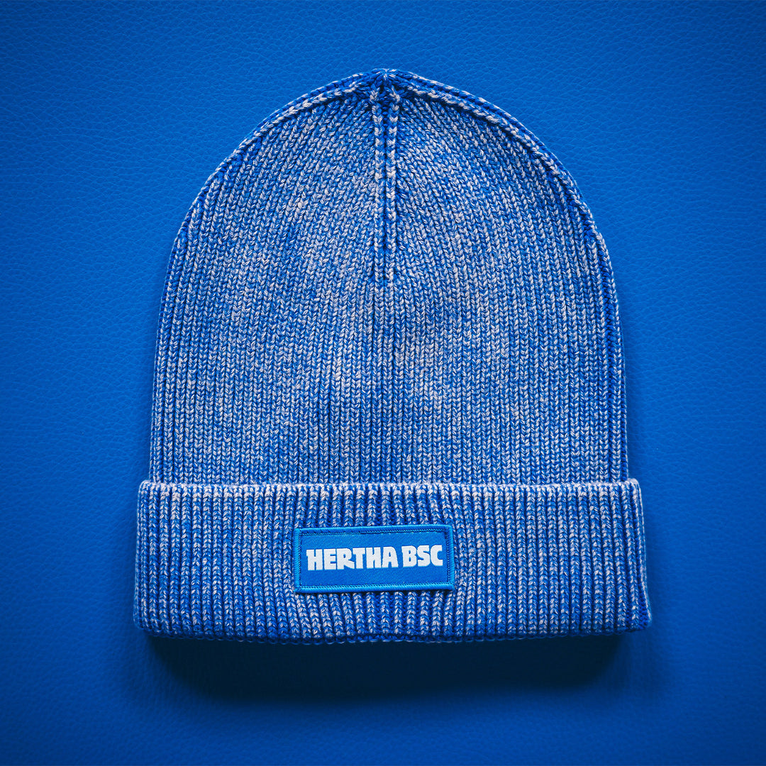 Mütze Washed Blau Frontansicht