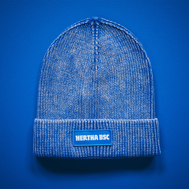 Mütze Washed Blau Frontansicht
