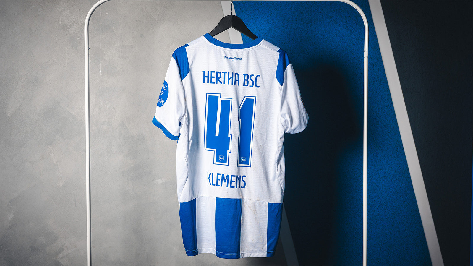Hertha Matchworn Heimtrikot Pascal Klemens 41 #BTSVBSC Rückseite