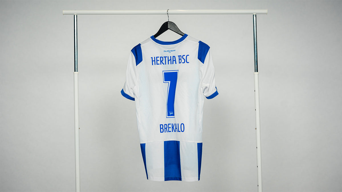 Hertha Matchworn Heimtrikot Brekalo 7 #BSCFCM Rückseite