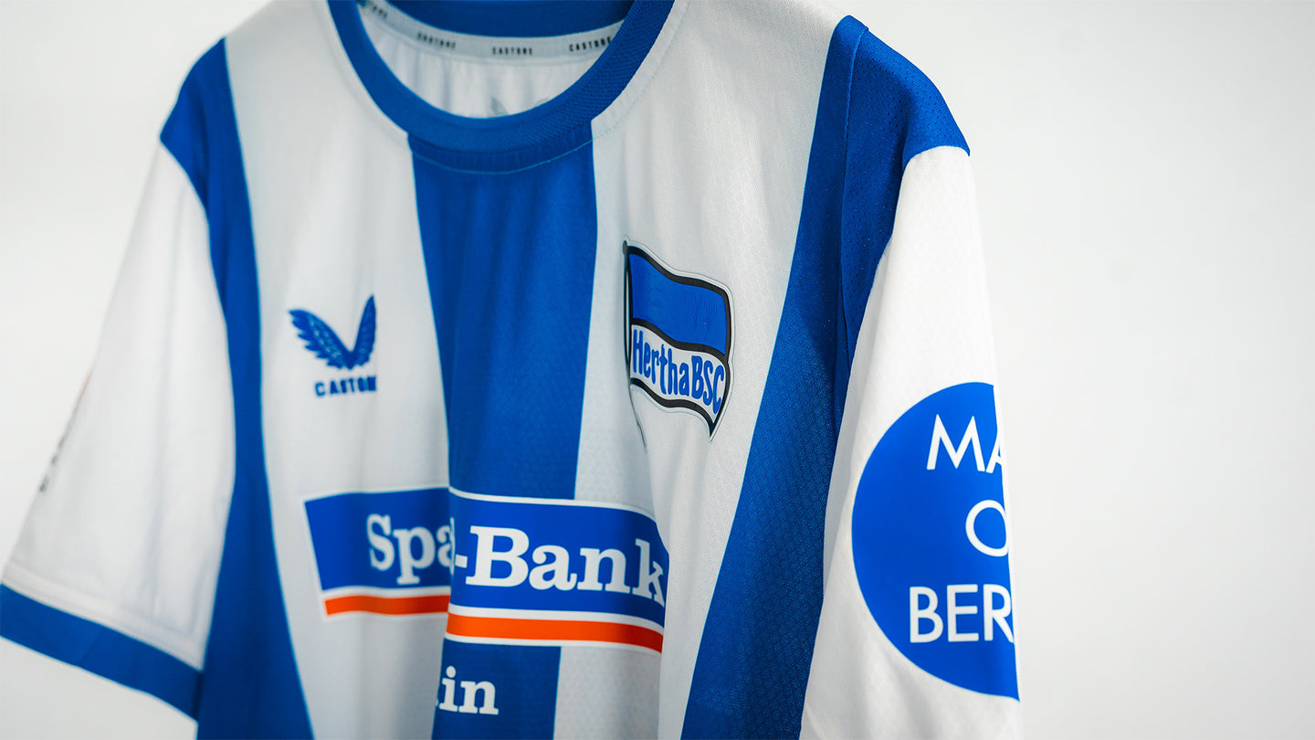 Hertha Matchworn Heimtrikot Thorsteinsson 23 #BSCFCM Vorderseite Mall of Berlin