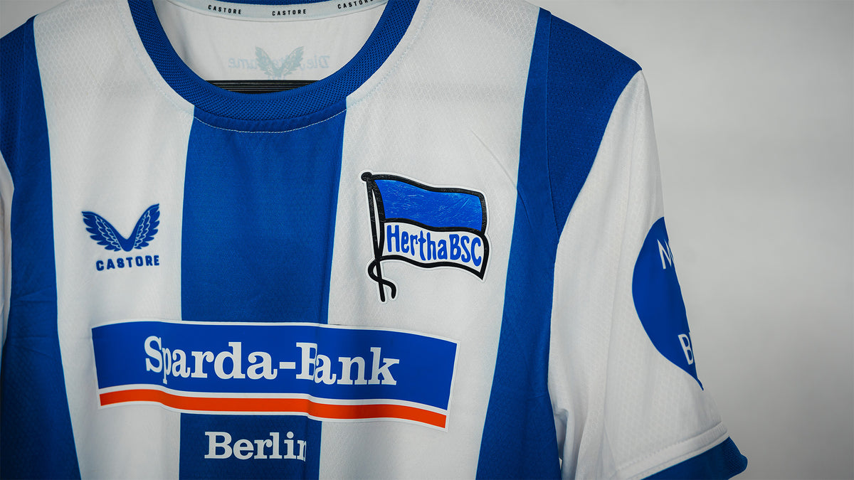 Hertha Matchworn Heimtrikot Sessa 8 #BSCFCM Vorderseite Detail