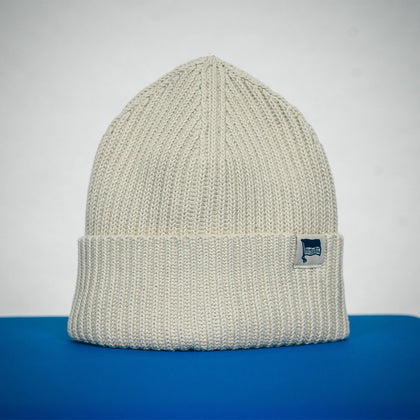 Mütze Fahne Strick Beige