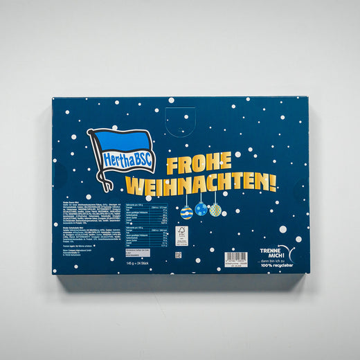 Hertha Adventskalender 2026 145g Rückansicht