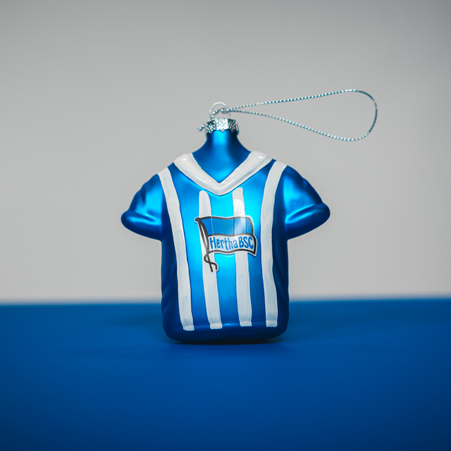 Hertha Weihnachtskugel Trikot 2er Set Vorderansicht