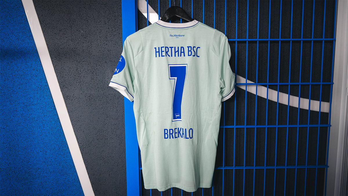Hertha Matchworn Ausweichtrikot Brekalo 7 #OSNBSC Rückansicht