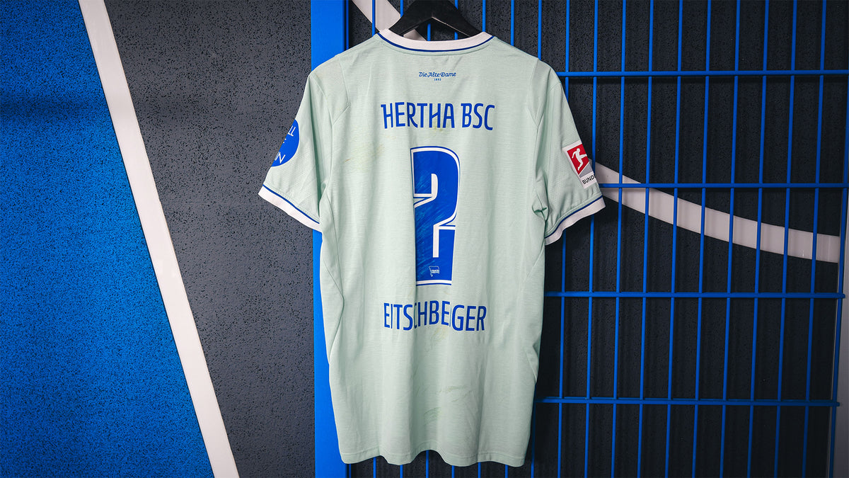 Hertha Matchworn Ausweichtrikot Eitschberger 2 #OSNBSC Rückansicht