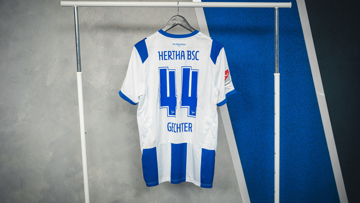 Hertha Matchworn Heimtrikot Gechter 44 #SGDBSC Rückansicht