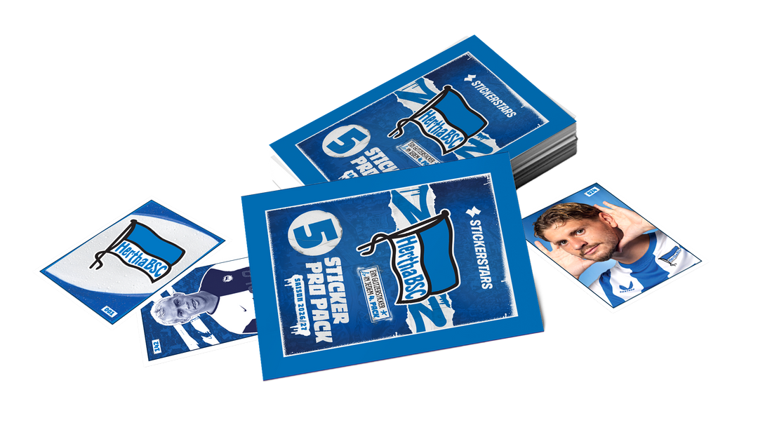 Hertha Sticker Flowpack Detailansicht Packs mit einzelnen Stickerbeispielen