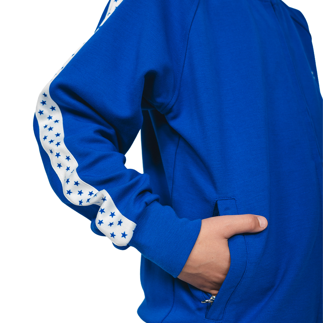 Hertha Jacke Sterne Kids seitlich mit Jackentasche