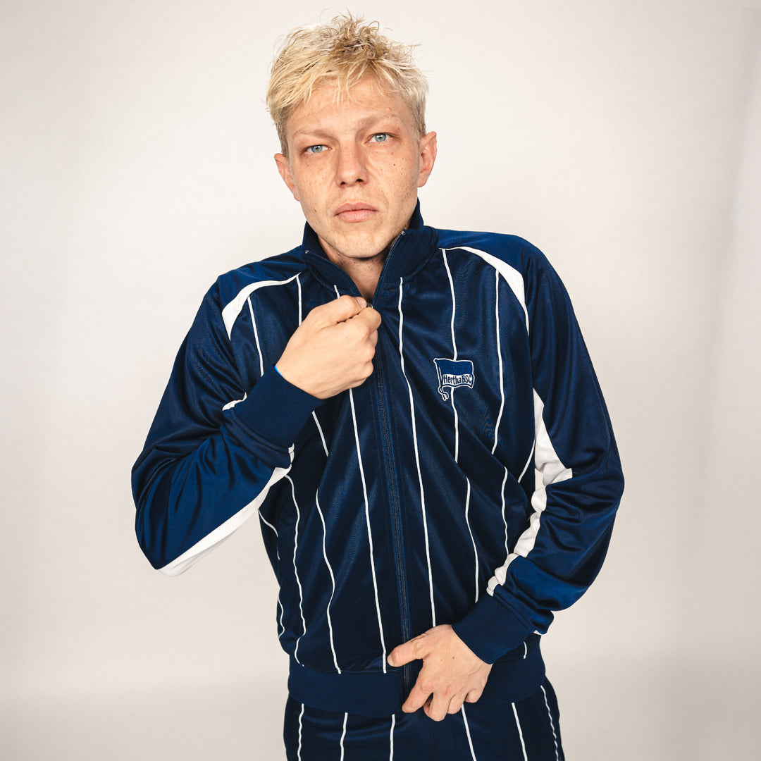 Hertha Jacke Nadelstreifen Navy Style Leo Kunz