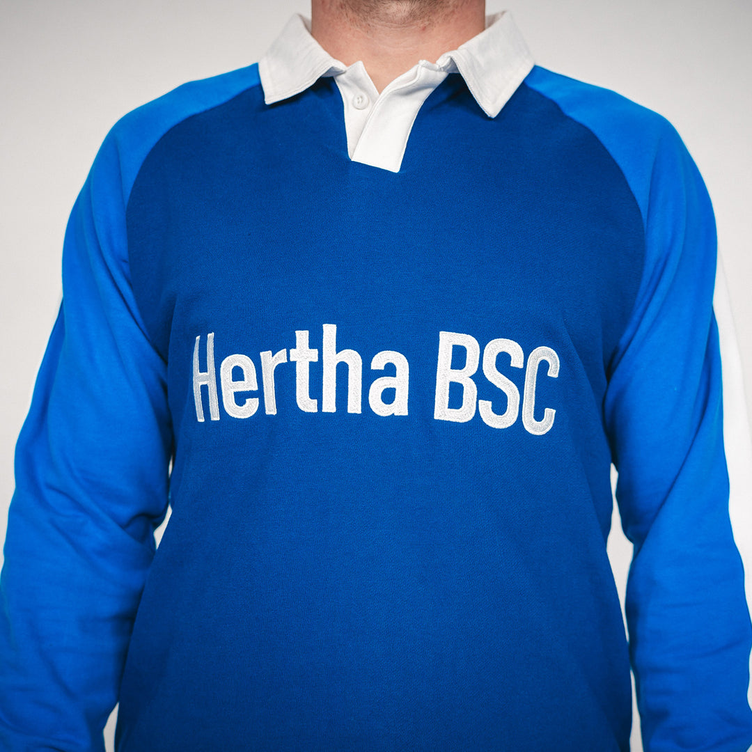 Hertha Polo Longsleeve Vintage Detail Vorderansicht