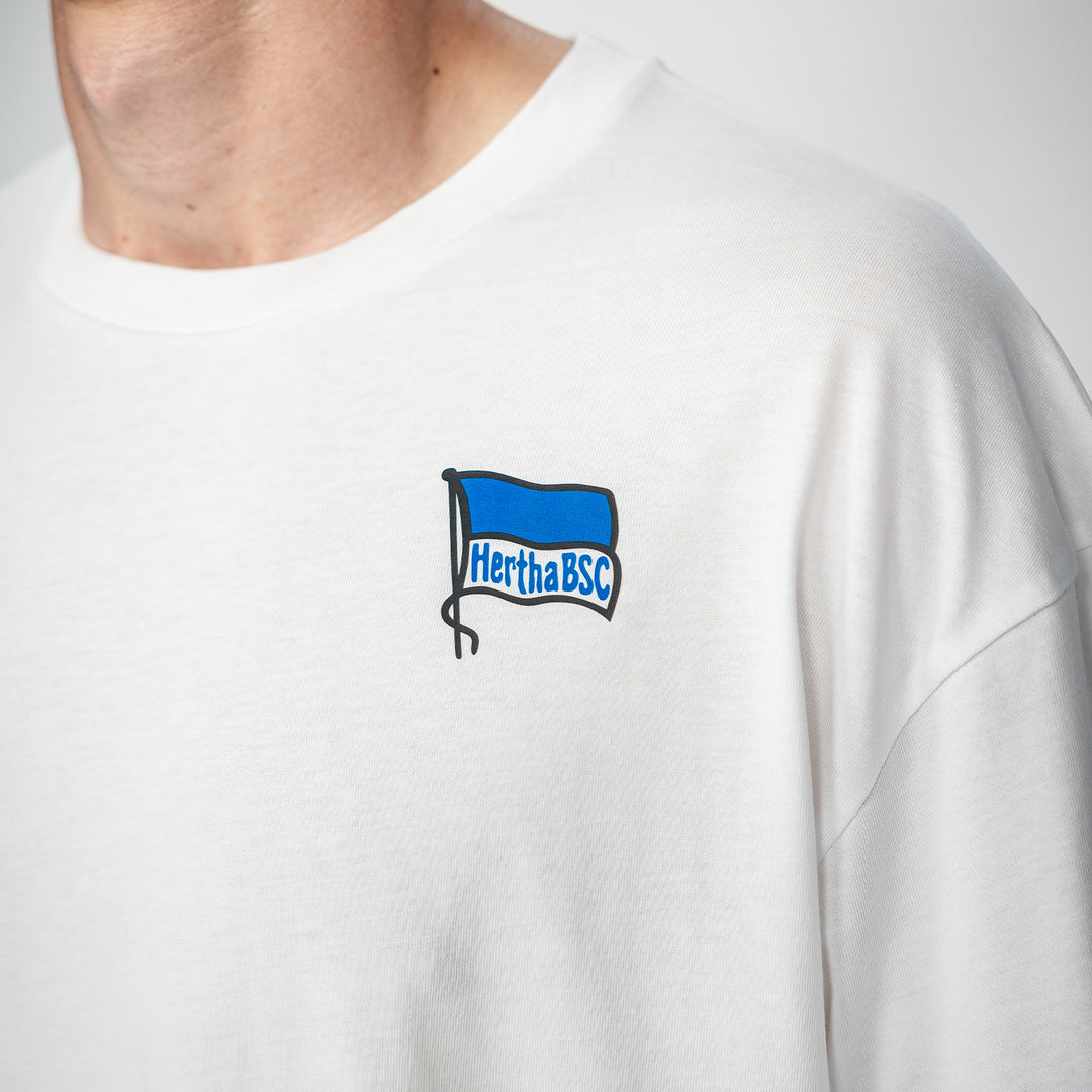 Hertha T-Shirt Castore Logo weiß Detail Fahne