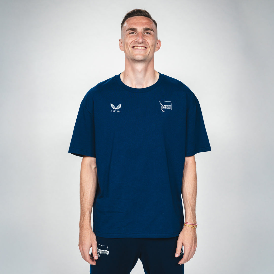 Hertha T-Shirt Castore Logo navy Frontansicht