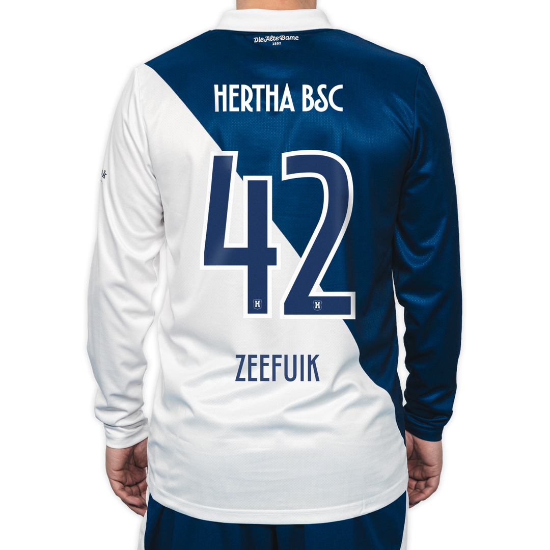 Hertha H-Trikot 25/26 langarm Beflockung Zeefuik Rückansicht