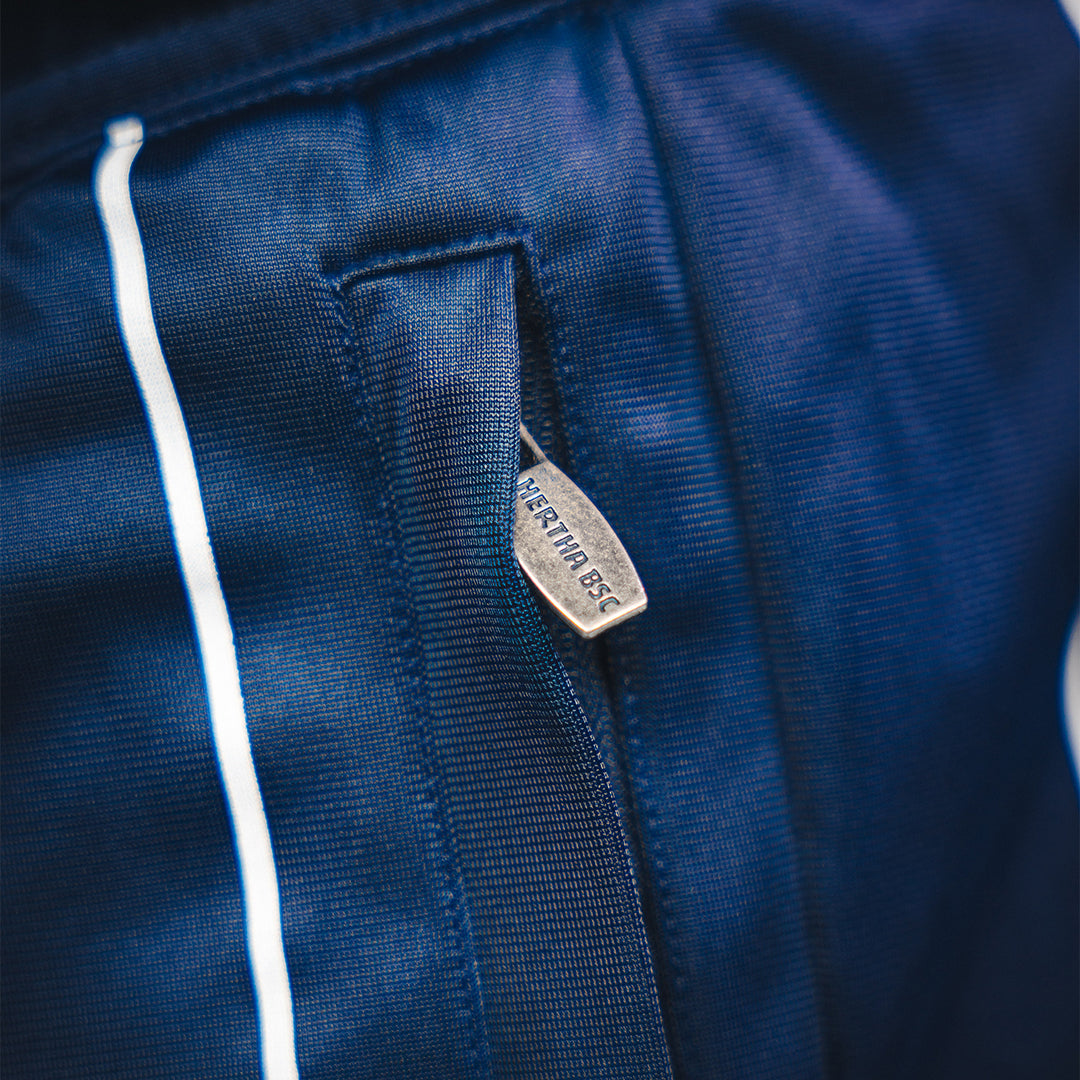 Hertha Shorts Nadelstreifen Navy Reißverschluss