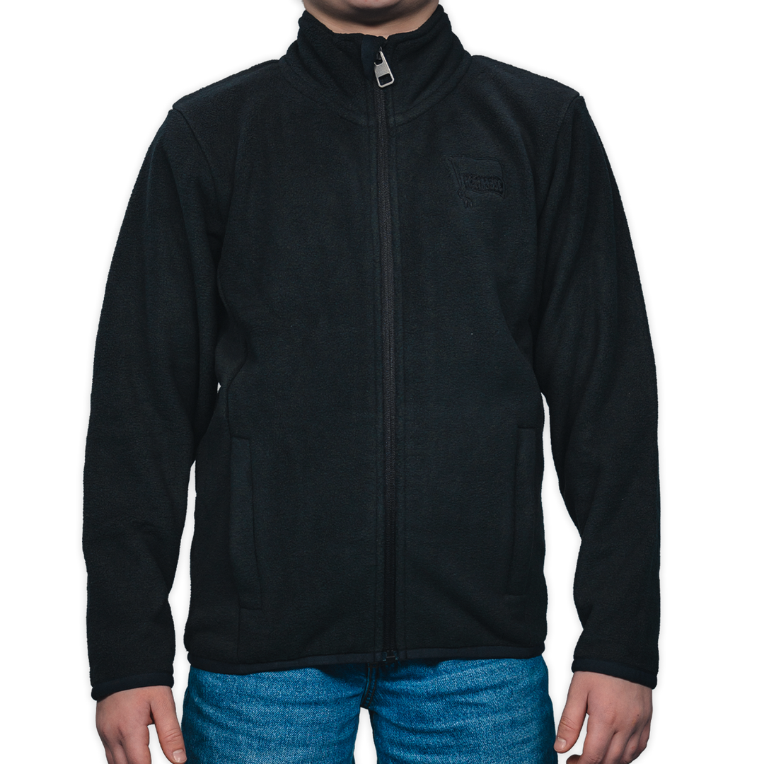 Fleecejacke Logo Schwarz Kids
