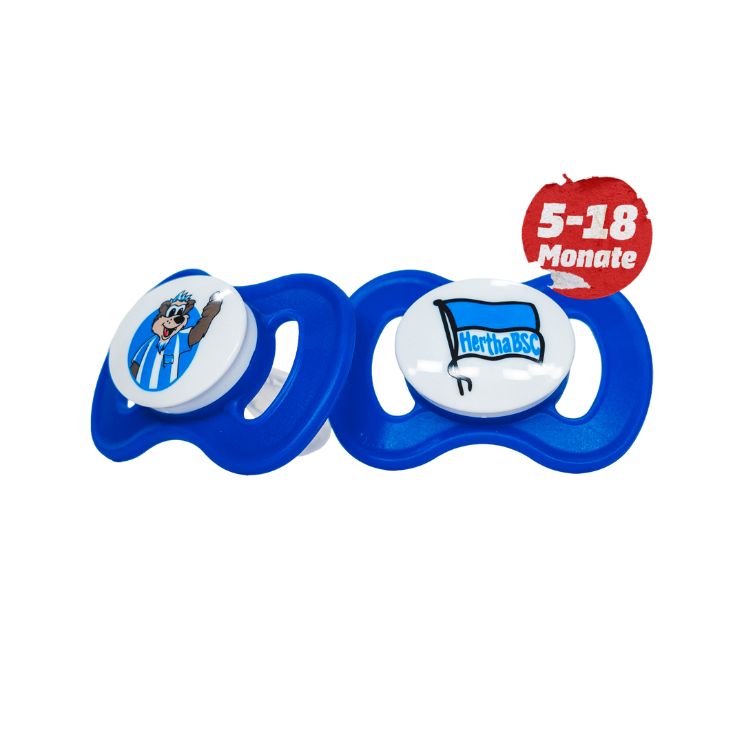 Hertha Schnuller 2er Set Blau 5-18 Monate