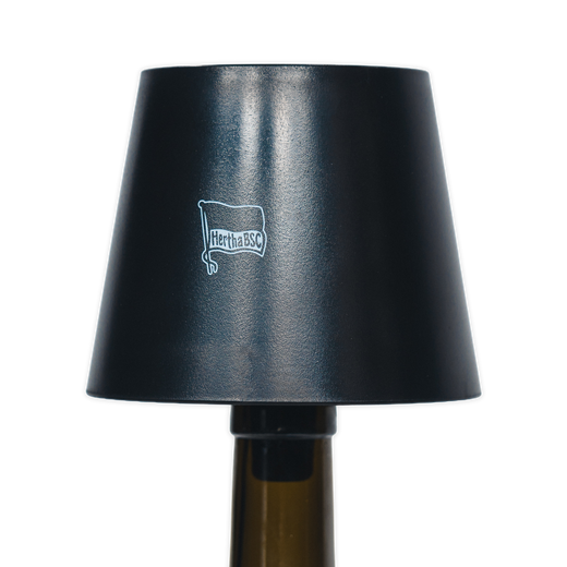 Hertha Flaschenlampe Fahne Schwarz auf Flasche