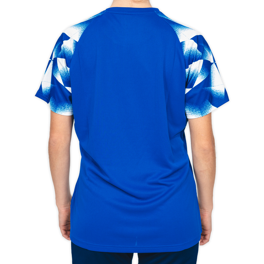 Trainingsshirt Graphic Sleeve Frauen blau