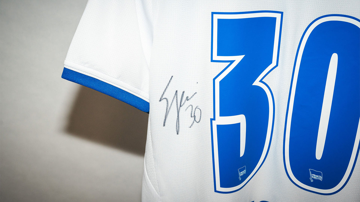 Hertha Heimtrikot Paul Seguin Rückenansicht Detail