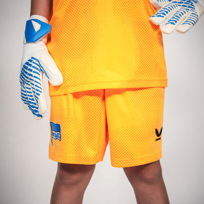 Hertha Torwartshorts Kids 26/27 orange mit Model