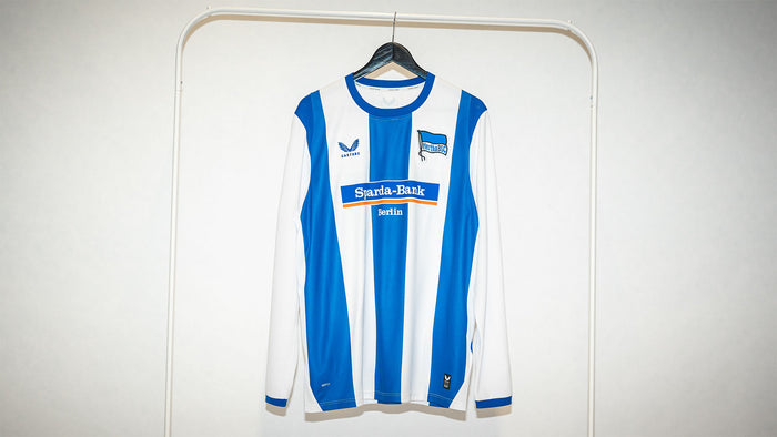 Hertha getragenes langarm Heimtrikot Selim Telib #47 Frontansicht